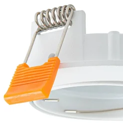 Prios forsænket loftlampe Fibur, hvid, aluminium, Ø 8,2 cm