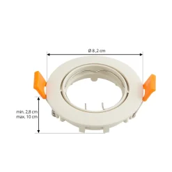 Prios forsænket loftlampe Fibur, beige, aluminium, Ø 8,2 cm