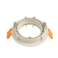 Prios forsænket loftlampe Fibur, beige, aluminium, Ø 8,2 cm