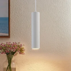 Prios hængelampe Neliyah, Ø 6 cm, hvid, metal, GU10