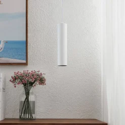 Prios hængelampe Neliyah, Ø 6 cm, hvid, metal, GU10