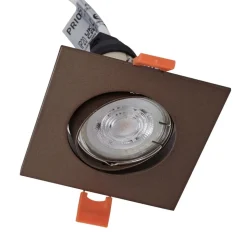 Prios indbygningslampe Fibur, bronze mat, 9 cm, GU10