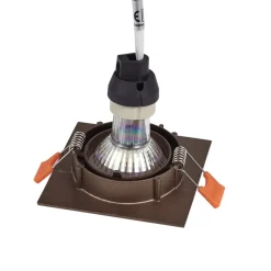 Prios indbygningslampe Fibur, bronze mat, 9 cm, GU10