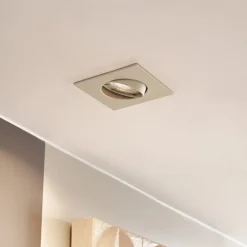 Prios indbygningslampe Fibur, beige, 9 cm, GU10