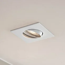 Prios indbygningslampe Fibur, hvid, 9 cm, GU10