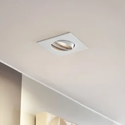 Prios indbygningslampe Fibur, hvid, 9 cm, GU10