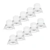 Prios LED indbygningslampe Shima, hvid, 7W, 3000K, 10stk, dæmpbar