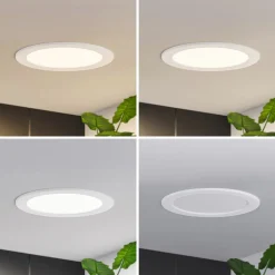 Prios LED-indbygningslampe Cadance, hvid, 22 cm, sæt med 3, CCT