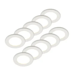 Prios LED-indbygningslampe Cadance, hvid, 12 cm, sæt med 10, CCT