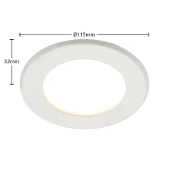Prios LED-indbygningslampe Cadance, hvid, 12 cm, sæt med 10, CCT