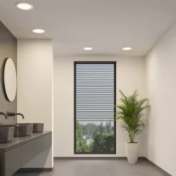 Prios LED-indbygningslampe Cadance, sølv, 22 cm, sæt med 10, CCT