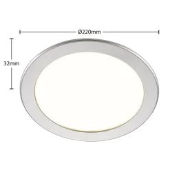 Prios LED-indbygningslampe Cadance, sølv, 22 cm, sæt med 10, CCT