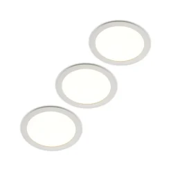 Prios LED-indbygningslampe Cadance, hvid, 24 cm, sæt med 3, CCT