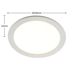 Prios LED-indbygningslampe Cadance, hvid, 24 cm, sæt med 3, CCT