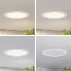 Prios LED-indbygningslampe Cadance, hvid, 24 cm, sæt med 3, CCT