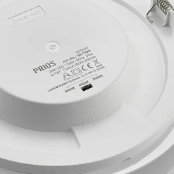 Prios LED-indbygningslampe Cadance, hvid, 24 cm, sæt med 3, CCT