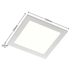 Prios LED-indbygningslampe Helina, sølv, 22 cm, 18 W, dæmpbar