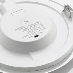 Prios LED-indbygningslampe Cadance, sølv, 22 cm, CCT, IP44