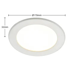 Prios LED-indbygningslampe Cadance, hvid, 17 cm, CCT, IP44
