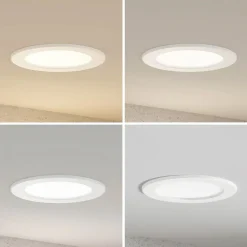 Prios LED-indbygningslampe Cadance, hvid, 17 cm, CCT, IP44