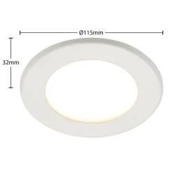 Prios LED-indbygningslampe Cadance, hvid, 12 cm, CCT, IP44