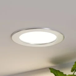 Prios LED-indbygningslampe Cadance, sølv, 17 cm, CCT, IP44