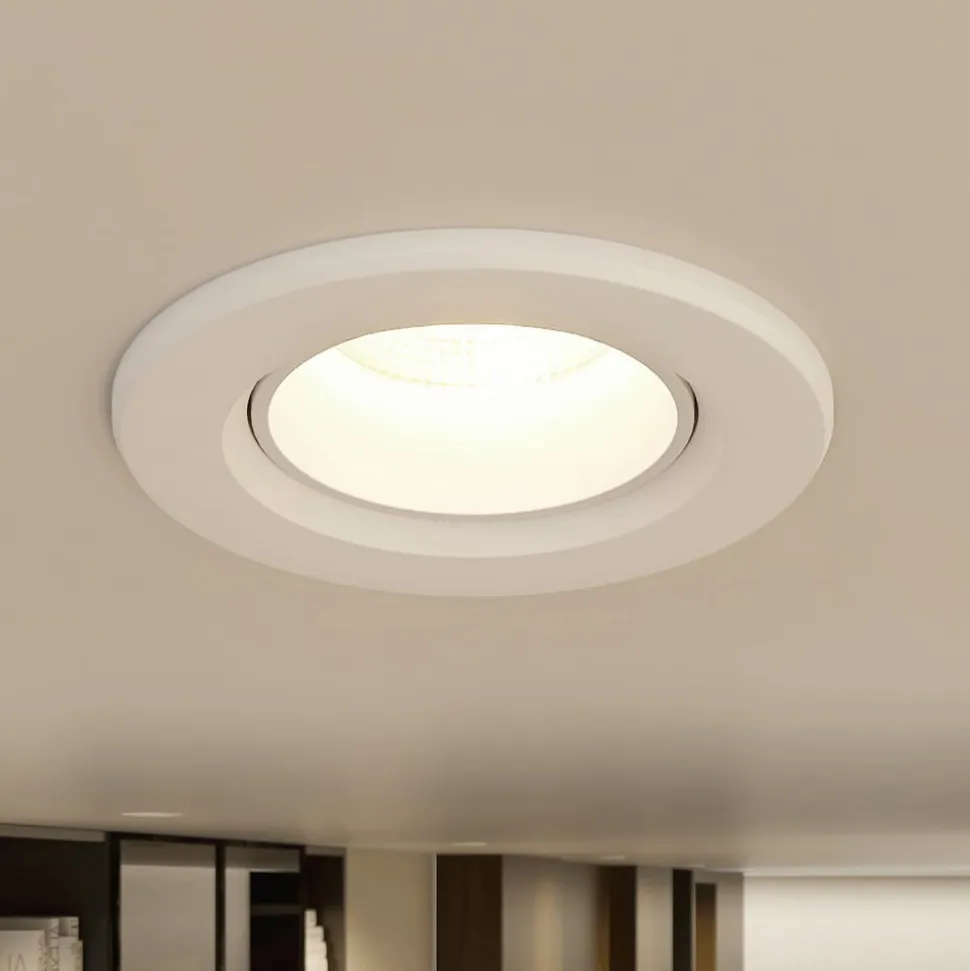 Prios LED-indbygningslampe Shima, hvid, 7 W, 3000K, dæmpbar