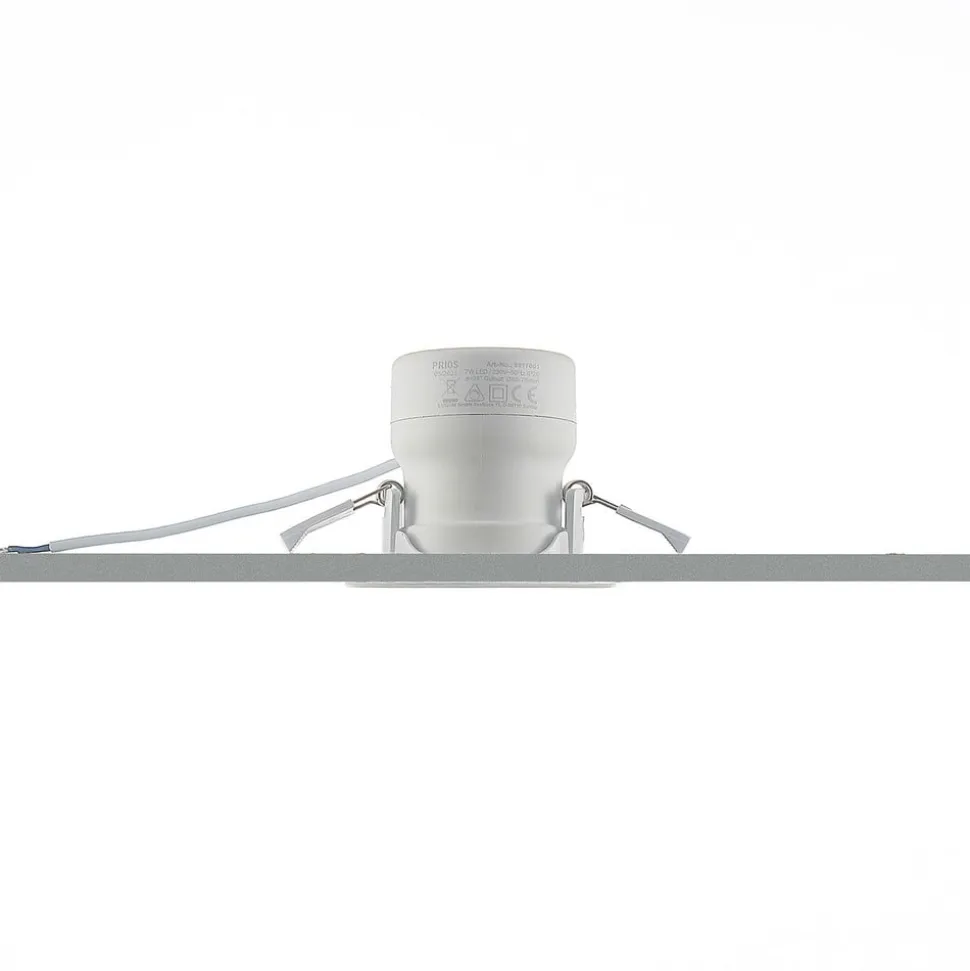 Prios LED-indbygningslampe Shima, hvid, 7 W, 3000K, dæmpbar