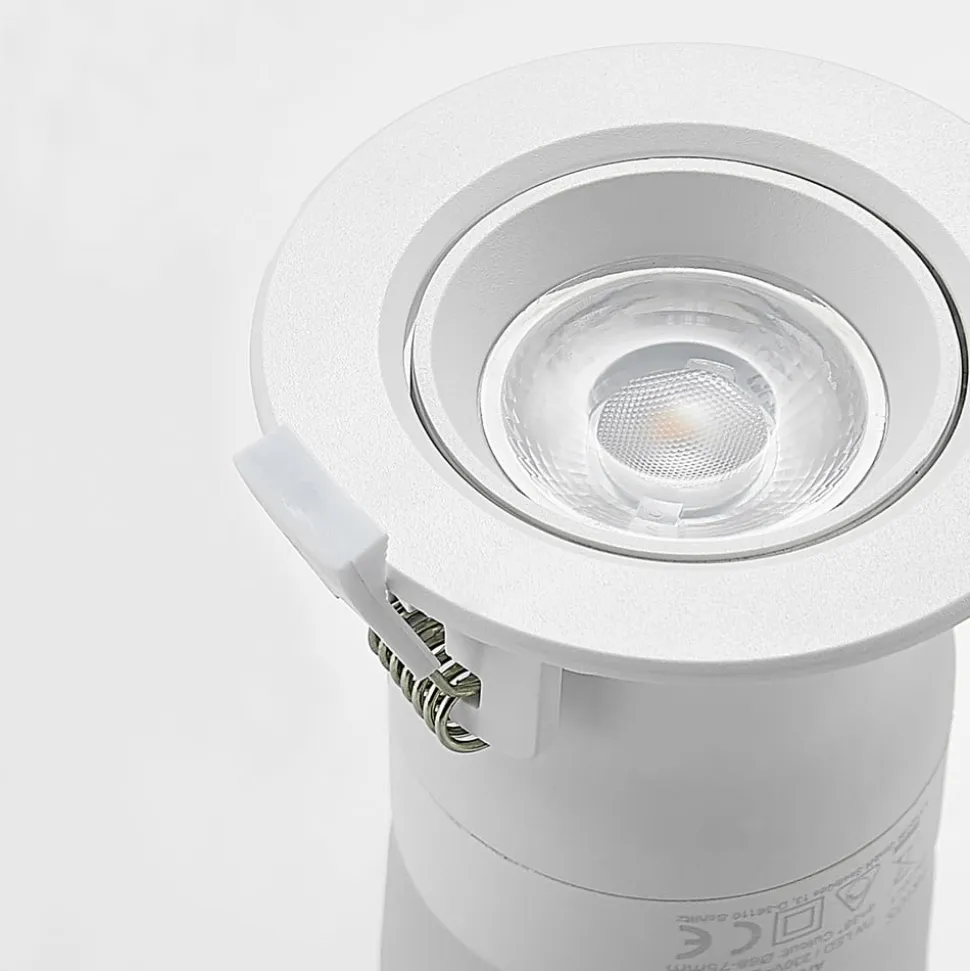 Prios LED-indbygningslampe Shima, hvid, 7 W, 3000K, dæmpbar