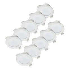 Prios LED-indbygningslampe Rida, sæt med 10, hvid, 15 cm, CCT, IP44