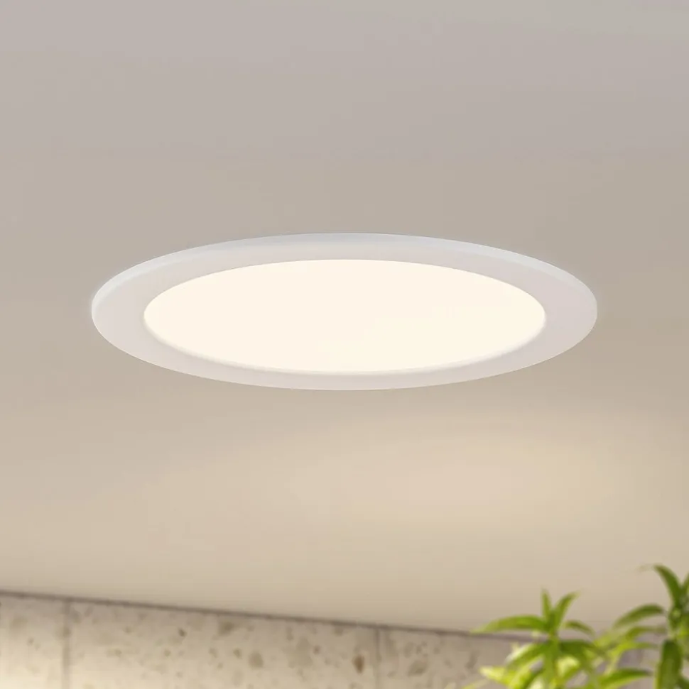 Prios LED-indbygningslampe Cadance, hvid, 24 cm, sæt med 10, CCT