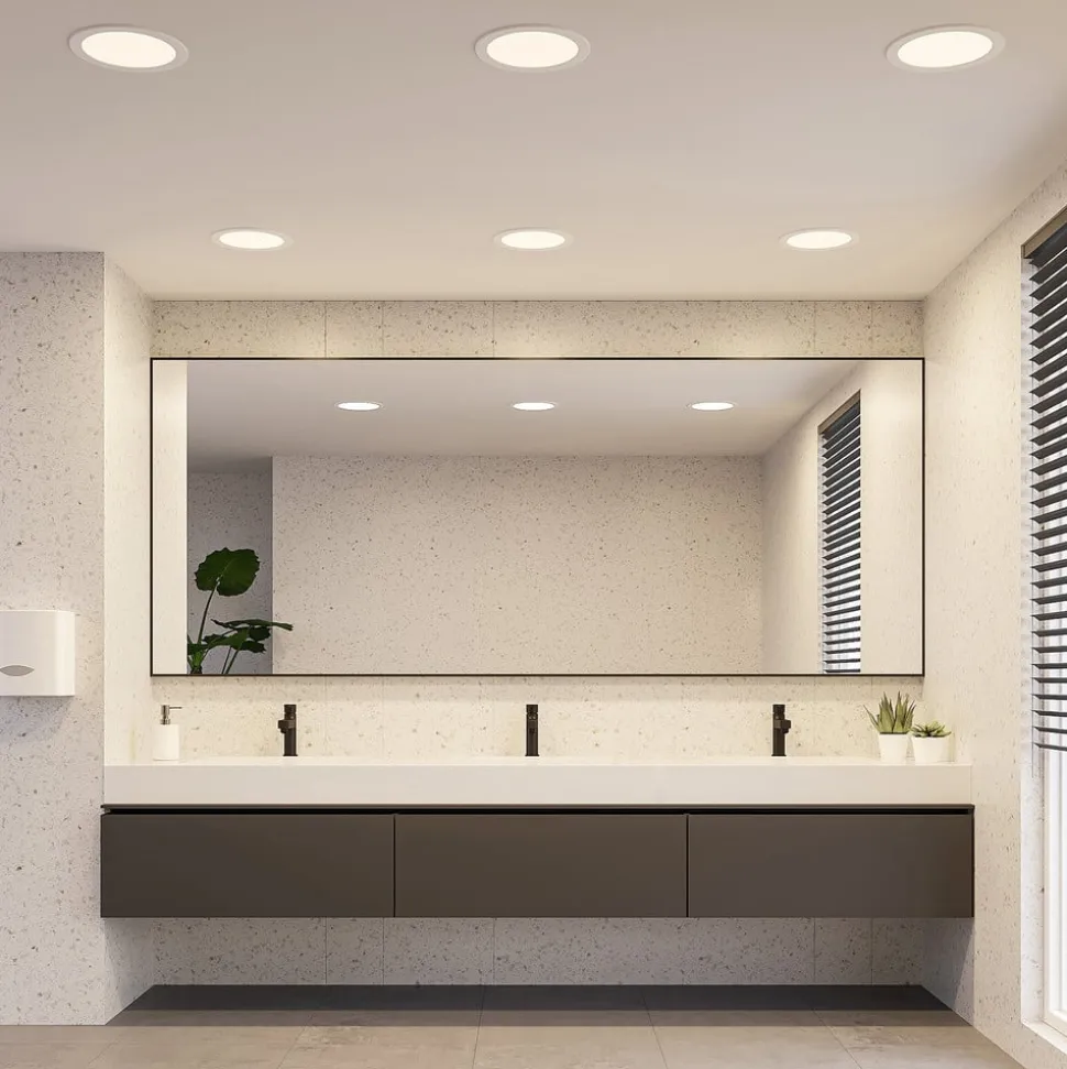 Prios LED-indbygningslampe Cadance, hvid, 24 cm, sæt med 10, CCT