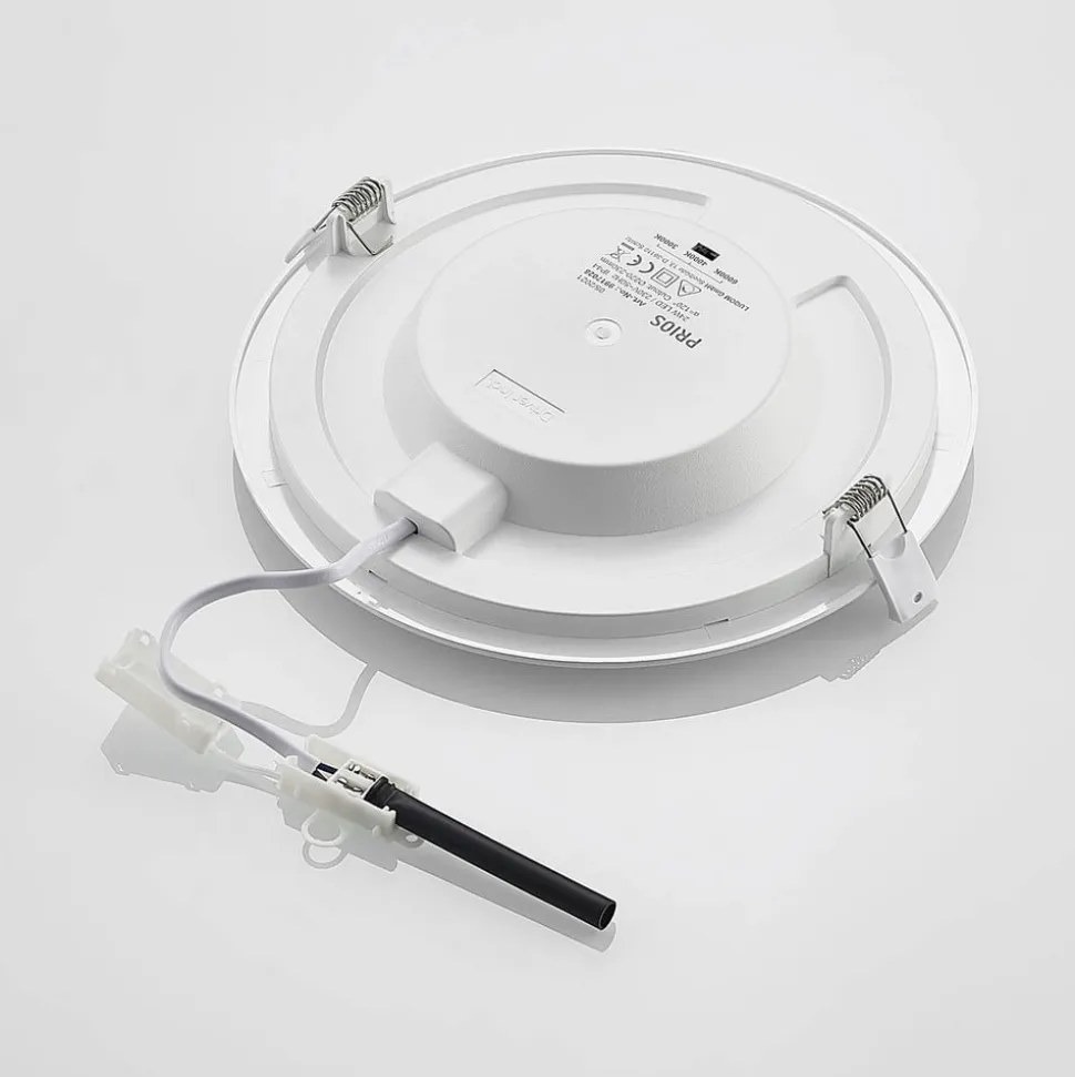 Prios LED-indbygningslampe Cadance, hvid, 24 cm, sæt med 10, CCT