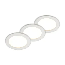 Prios LED-indbygningslampe Cadance, hvid, 17 cm, sæt med 3, CCT