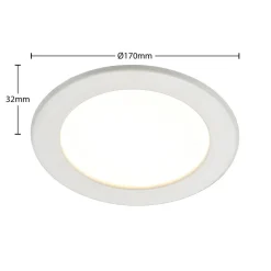 Prios LED-indbygningslampe Cadance, hvid, 17 cm, sæt med 3, CCT