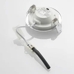 Prios LED-indbygningslampe Cadance, sølv, 12 cm, sæt med 10, CCT