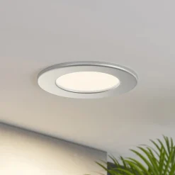 Prios LED-indbygningslampe Cadance, sølv, 12 cm, sæt med 3, CCT