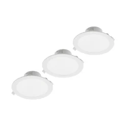 Prios LED-indbygningslampe Rida, 3 enheder, hvid, 23 cm, 25W, CCT, IP44