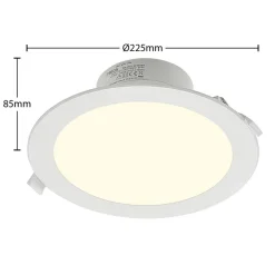Prios LED-indbygningslampe Rida, 10stk, hvid, 23cm, 25W, CCT, IP44