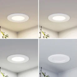 Prios LED-indbygningslampe Cadance, hvid, 12 cm, sæt med 3, CCT