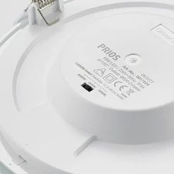 Prios LED-indbygningslampe Cadance, hvid, 22 cm, CCT, IP44