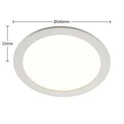 Prios LED-indbygningslampe Cadance, hvid, 24 cm, CCT, IP44