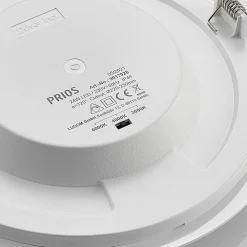 Prios LED-indbygningslampe Cadance, hvid, 24 cm, CCT, IP44