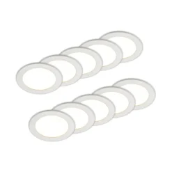 Prios LED-indbygningslampe Cadance, hvid, 17 cm, sæt med 10, CCT
