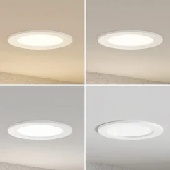 Prios LED-indbygningslampe Cadance, hvid, 17 cm, sæt med 10, CCT