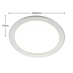 Prios LED-indbygningslampe Cadance, sølv, 24 cm, sæt med 3, CCT