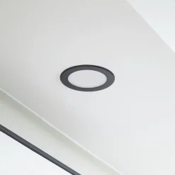 Prios LED-indbygningsspot Rida, sort, Ø 12 cm, CCT, IP44