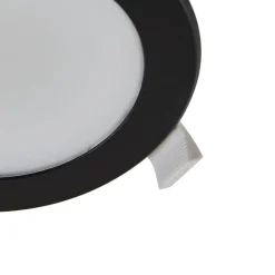 Prios LED-indbygningsspot Rida, sort, Ø 12 cm, CCT, IP44