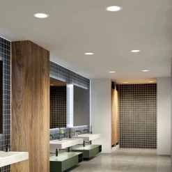 Prios LED-indbygningsspot Rida, hvid. Ø 23 cm, 25W, CCT, IP44