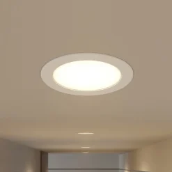 Prios LED-indbygningsspot Rida, hvid. Ø 19 cm, CCT, IP44